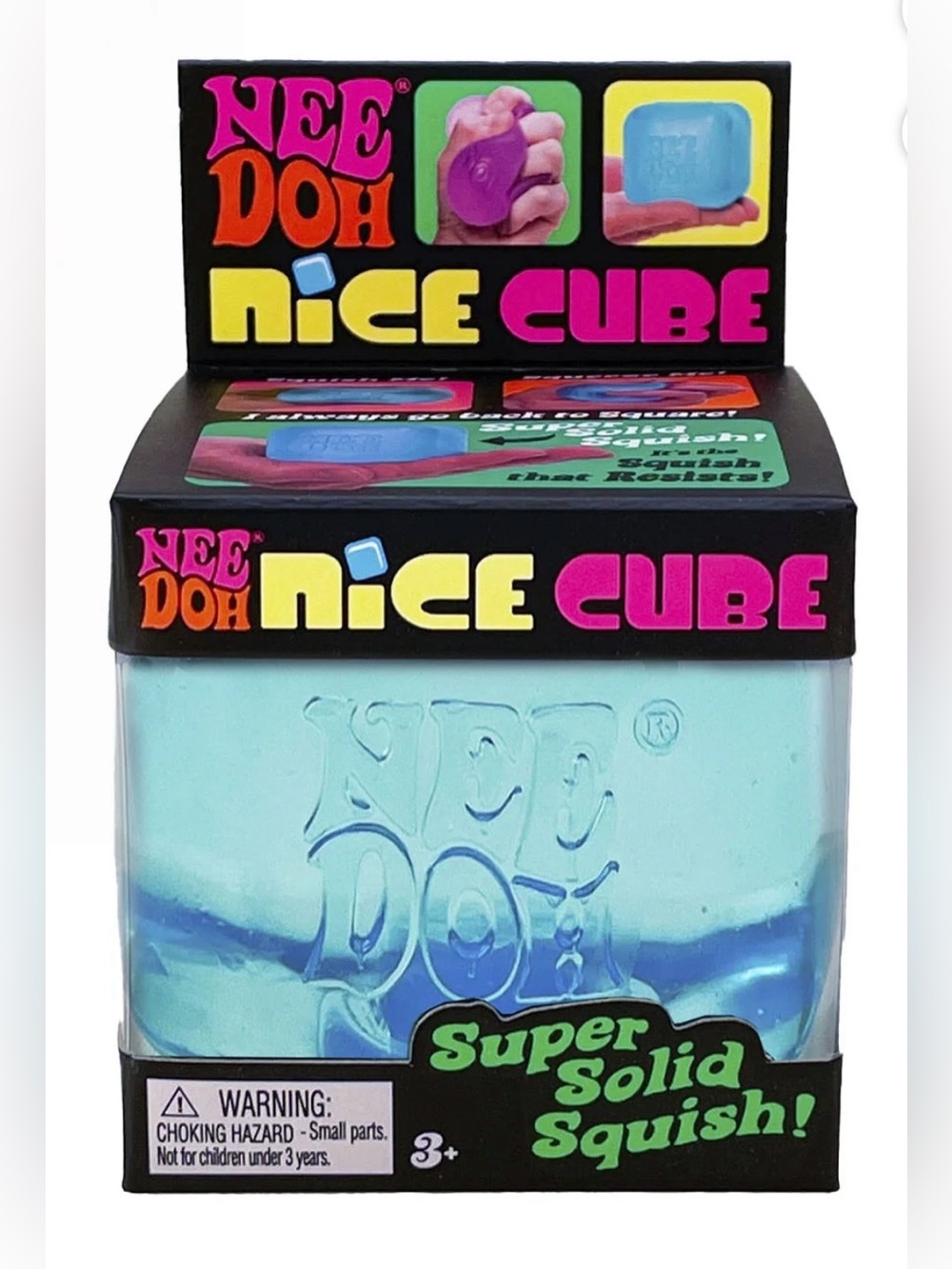 Needoh Nice Cube-Blue Authentic Schylling sensory toy, NEW BLUE NICE CUBE